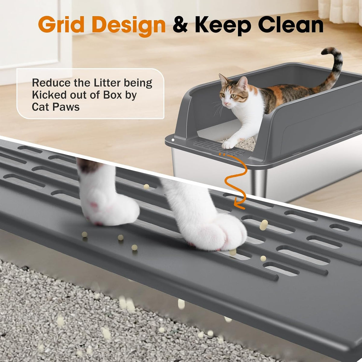 2PACK Stainless Steel Litter Box - Multi-Colored / XL - image 3