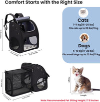 Expandable Cat Backpack Carrier for Small Cats/Dogs Airline Approved – Essentials for Dogs - Black-XL - image 2