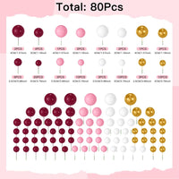 NACHLYNN 80 Pcs Cake Balls Decorations Mini Balloon Cake Topper Balls - Rose Pink White Series - image 2