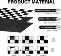 Cat Food Mat, 12"x 20" Cat Dog Mats for Food and Water Bowl - 16"L x 24"W / Black & White - image 2