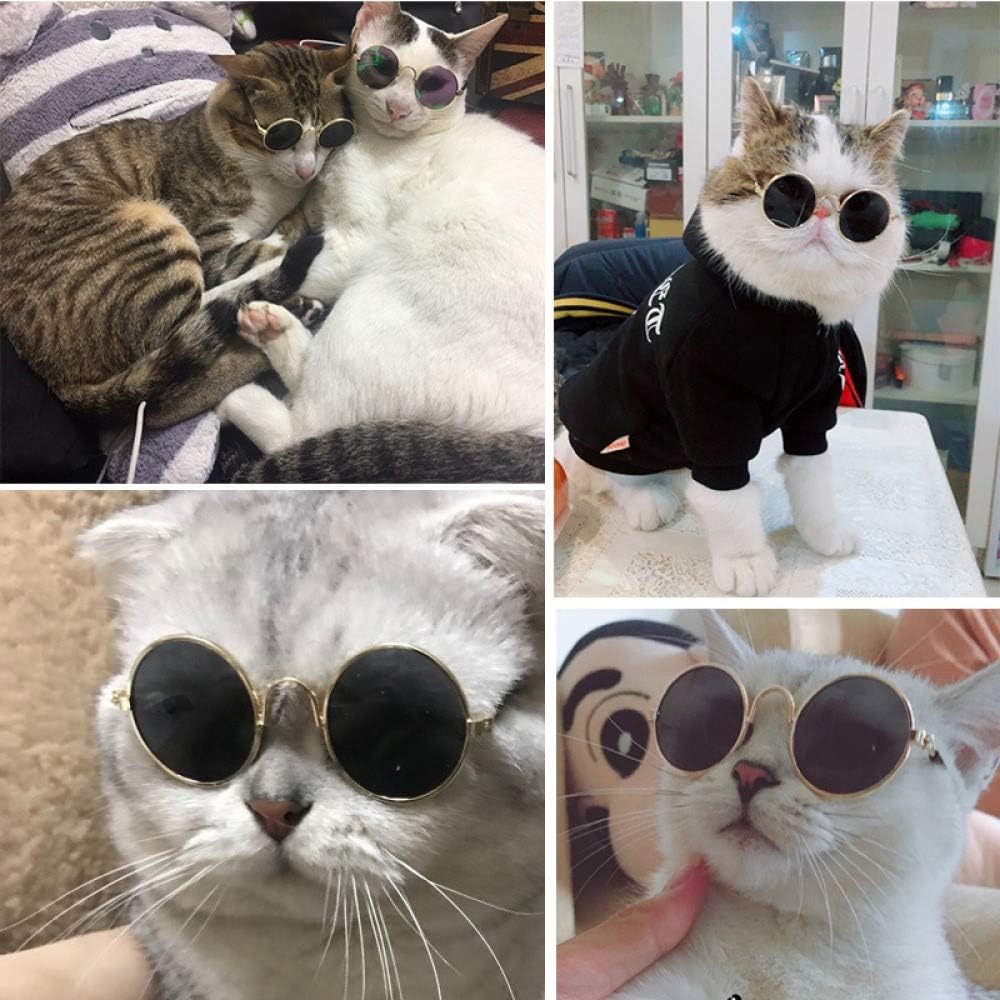 2pcs Random Color Small Cat Kitten Glasses Pet Glasses Dog Sunglasses - image 3