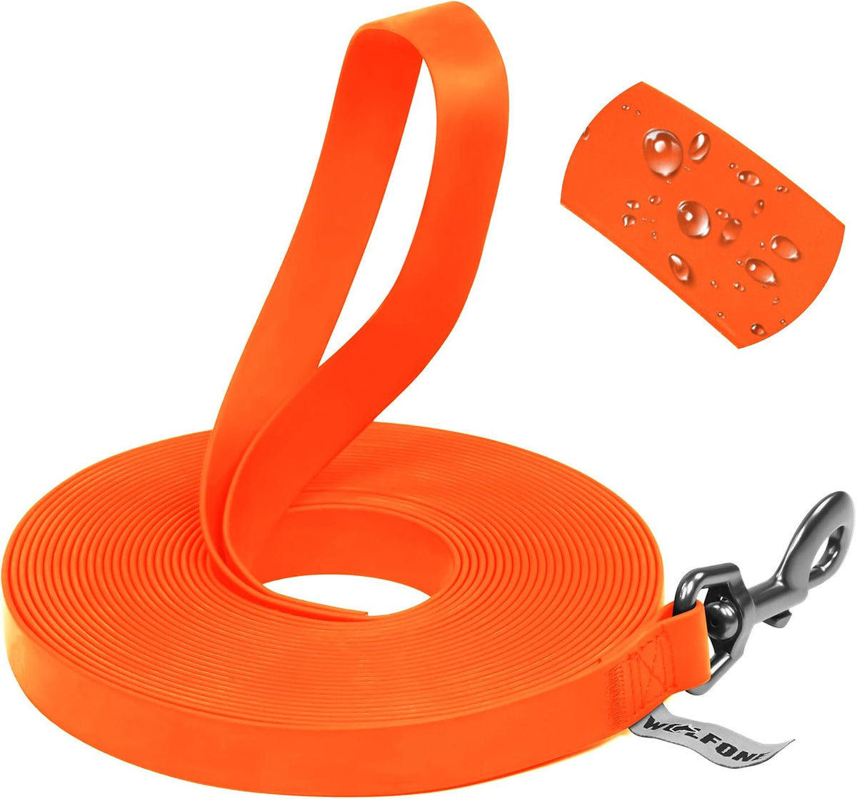 Wolfone Waterproof Dog Leash 10FT Long Line Training Leash for Dogs – Essentials for Dogs - 10ft x 0.75 IN / Orange