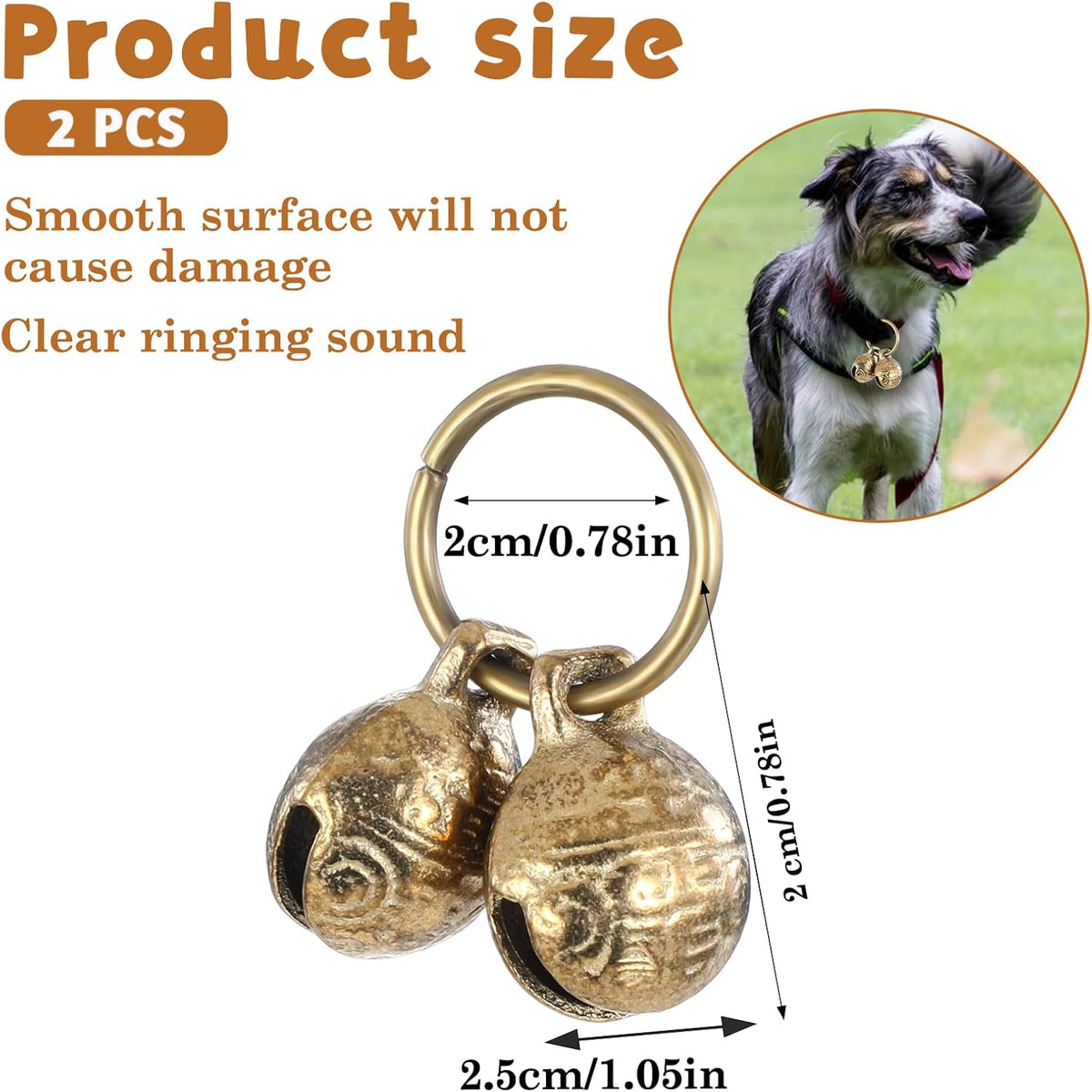 Styquenzer Copper Bell for Dog Collar - Medium - image 2