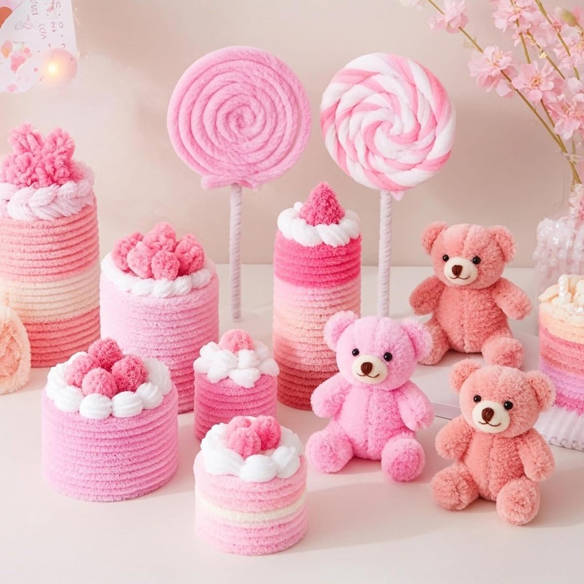 Caydo 50PCS Extra Thick Pipe Cleaners with 100pcs Eyes - Pink - image 3