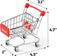 Shindel Mini Shopping Cart, Red Handle & Sign – Fun for Kids & Family - image 2