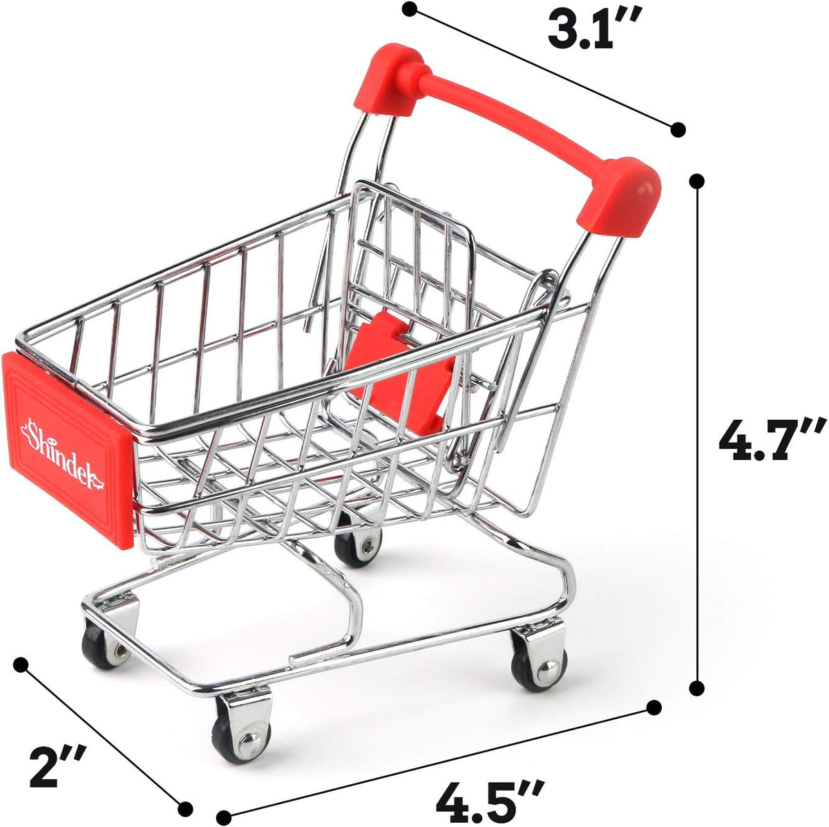 Shindel Mini Shopping Cart, Red Handle & Sign – Fun for Kids & Family - image 2