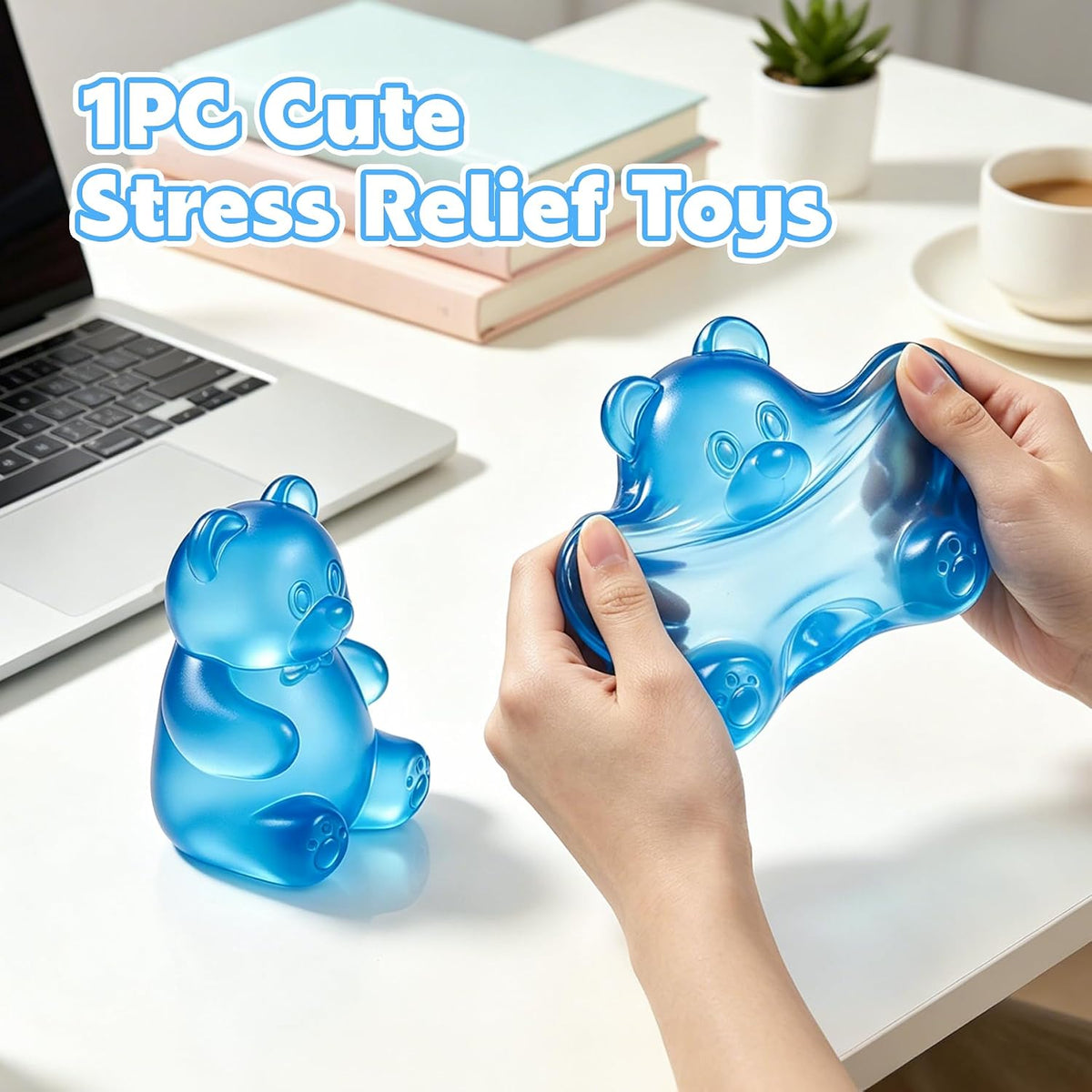 Bear Squishy, Stress Bear Taba Squishy - Blue - image 4