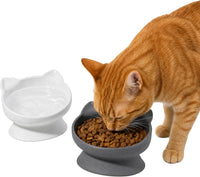 Kitty City Elevated Cat Bowls - White & Gray / Small - image 2