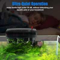 AQQA Aquarium Filter 20-50 Gallon Fish Tank Filters with Double Waterfall, Hang on Back Aquarium Filter with Bio-Wheel Power, Adjustable Flow, Quiet Efficient and Silent Operation (10W 125 GPH)