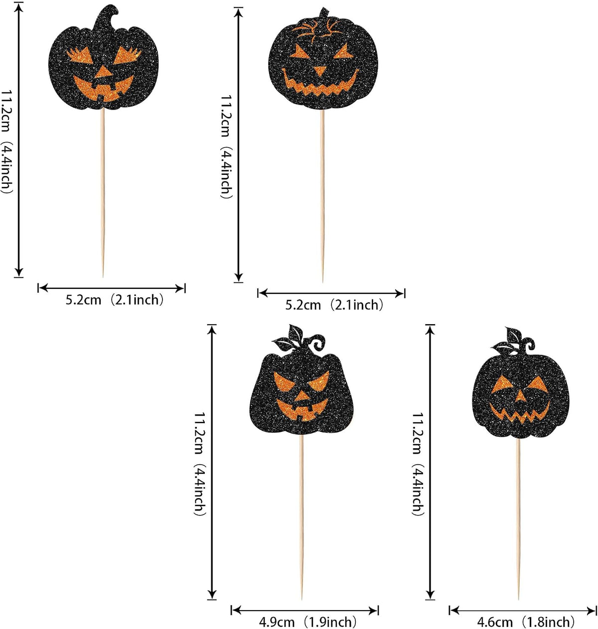 Rsstarxi 24 Pack Ghost Baby Boo Cupcake Toppers Glitter Spooky Little - Design 19 - image 2
