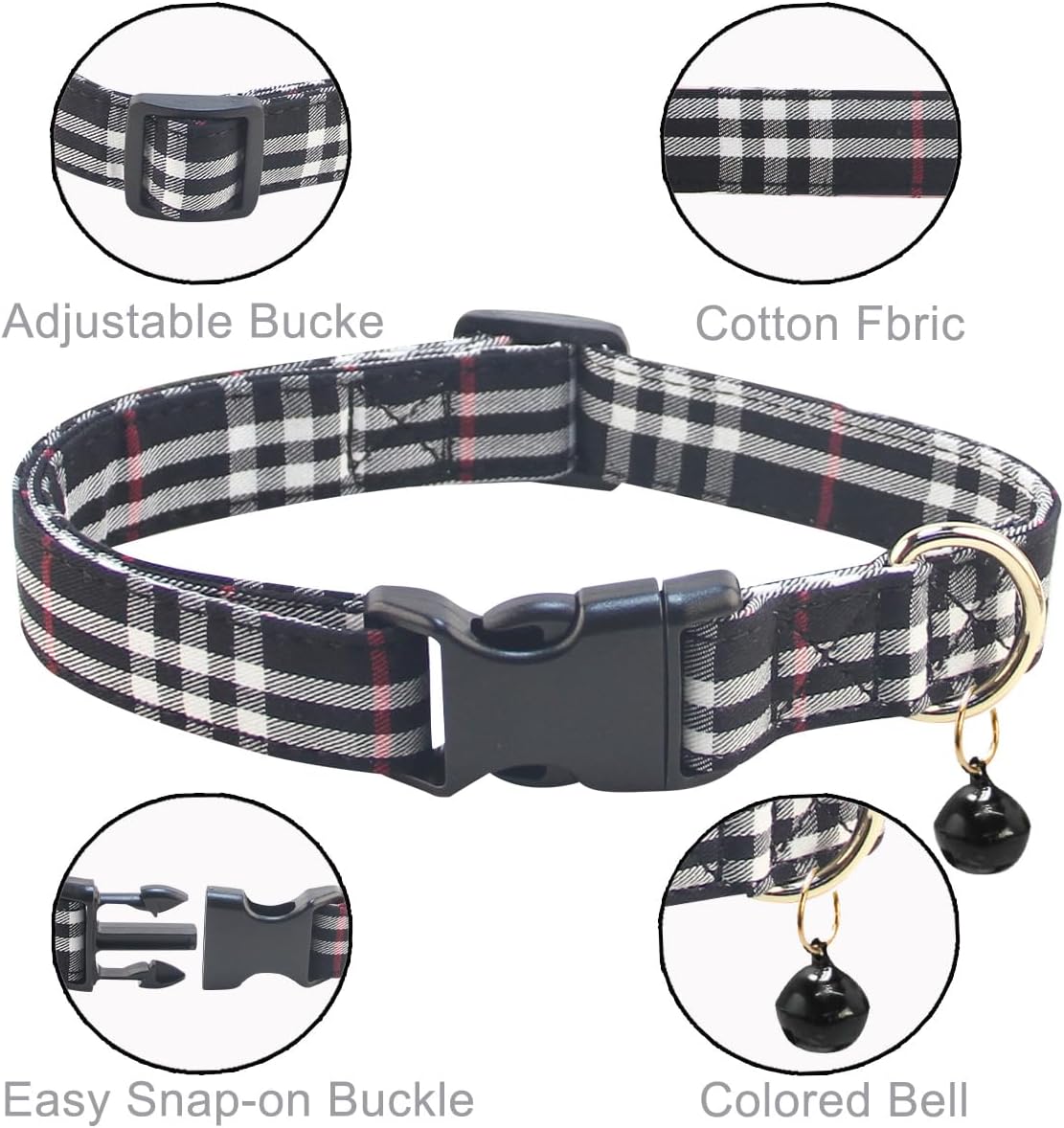 SuperBuddy Dog Collar, Adjustable Dog Collar with Bowtie - Large / black-1 - image 2
