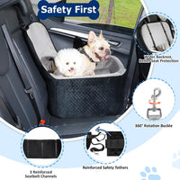 BLVRYVIO Large Dog Car Seat for Medium Sized Dogs Under 55lbs or 2 - Black/Gray / Large - image 4