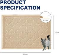 Cat Litter Box Mat, Kitty Premium PVC Pad, Durable Trapping Rug - #05 Beige / Medallion/35 x 23 Inch - image 2