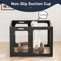 Jalove 12PCS Dog Playpen Clear Puppy Playpen Indoor - Black / 8 / 24inch - image 3