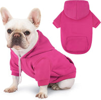 Dog Basic Hoodie Soft Dog Clothes Cold Weather Sweaters for Medium - Rose Pink / M (Back: 16.54",Chest: 22.05", 10-20lbs)