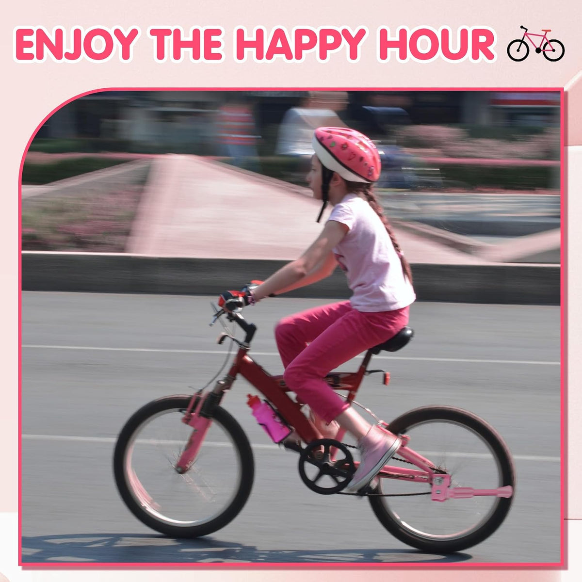 LEICHTEN Kickstand for Kids Bike - Pink / For 18 Inch Wheel Bike - image 4