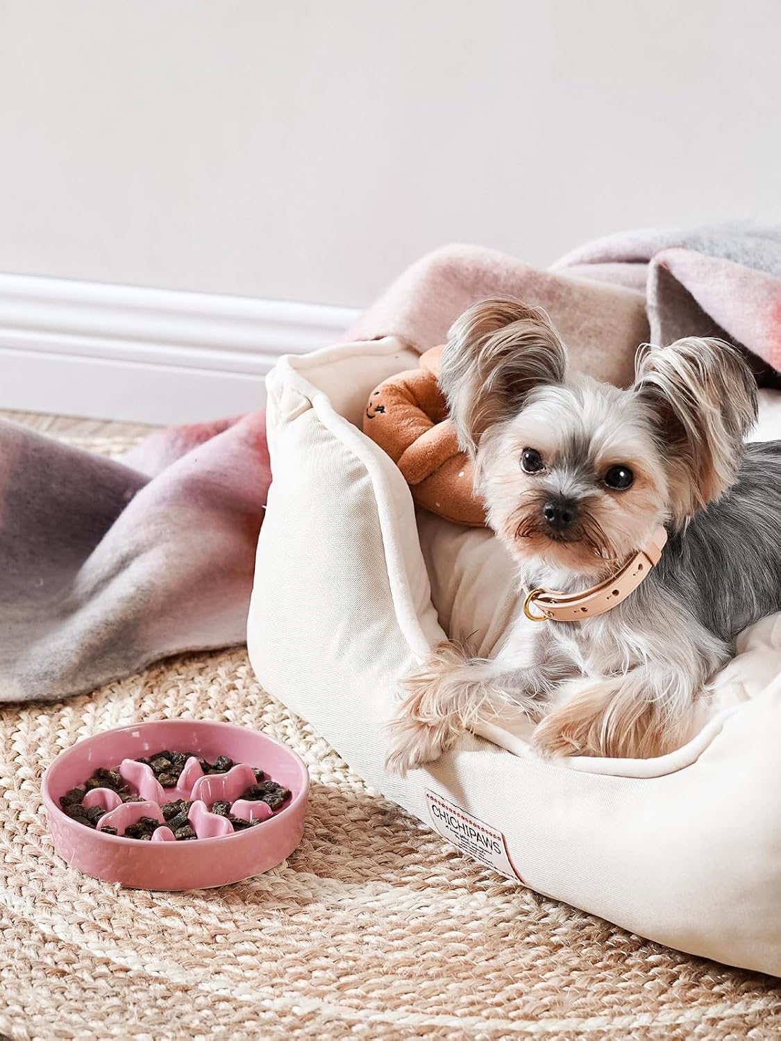 Ceramic Slow Feeder Dog Bowls Small Breed - Pink / S-0.5 Cups - image 2
