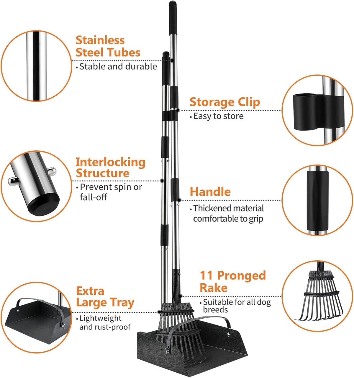 Toozey Pooper Scooper for Large Dogs, 43.31" Long Handle - 43.31 Inch - image 2