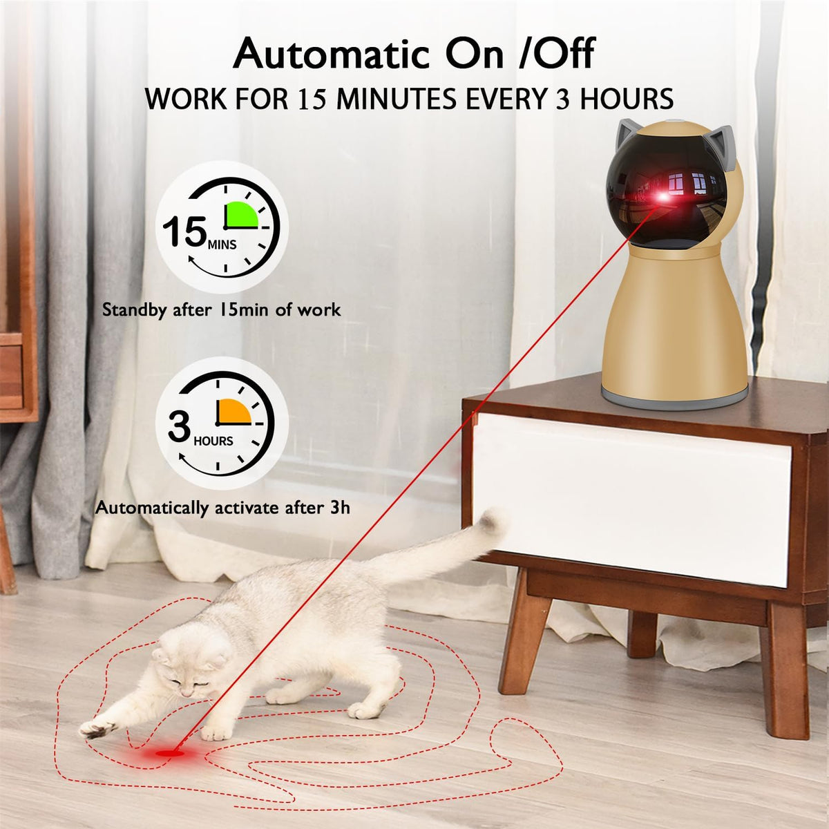 Valonii Interactive Cat Laser Toy Automatic for Indoor Cats - image 3