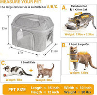 Large Cat Carrier Soft Side Pet Carrier for Kitten Puppy Collapsible Travel Small Dog Carrier, TSA Airline Approved Pet Carriers for Under 20 lbs, Gray
