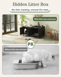Cat Litter Box Enclosure Hidden Litter Box Furniture - Extra Large / Brown - image 4
