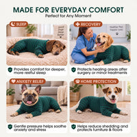 Kuoser long-sleeve dog recovery suit with back zipper and stretchy fabric - view 2