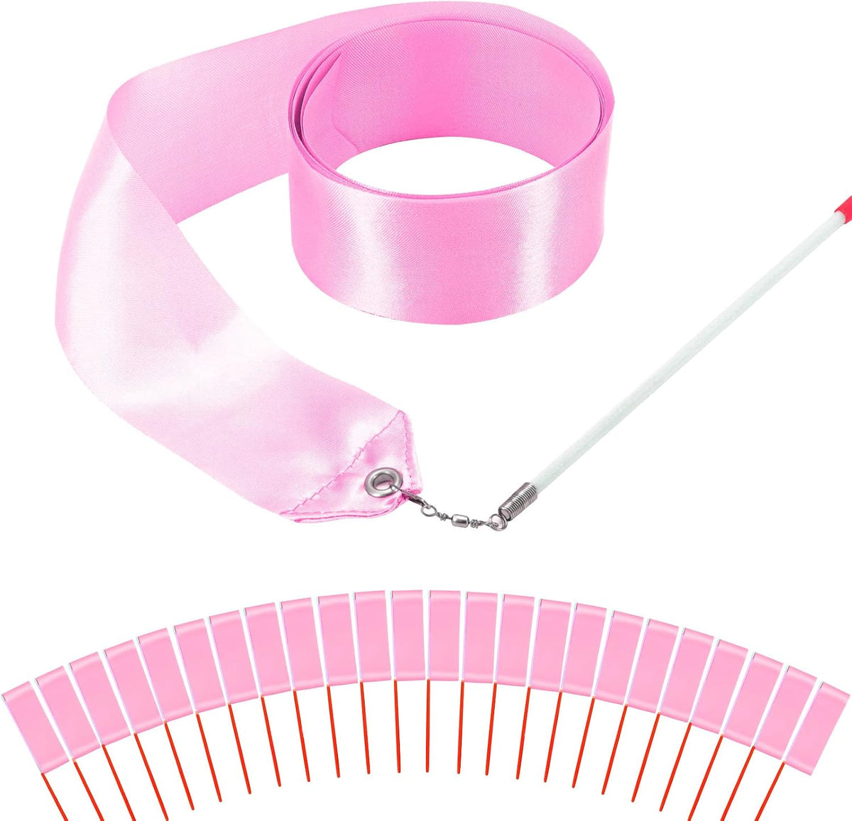 12PCS Red Dance Ribbons, Red Party Favors - Light Pink 12PCS - image 3