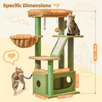 Taoqimiao Cat Tree, Suitable for Kittens - Cactus / 38.5 Inches - image 3