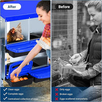 Chicken Nesting Box, 10 Hole 2 Layer Hen Nest Boxes with Legs, Roll Away Eggs Laying Boxes,Cleanable Pull Out Hen Roosting Boxes