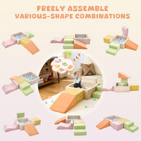 QUCHI foam climbing blocks for toddlers, 5-piece soft play set with ball pit - view 4
