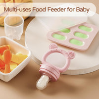 2 Pack Silicone Baby Fruit Feeder with Mini Freezer Tray - Purple - image 4