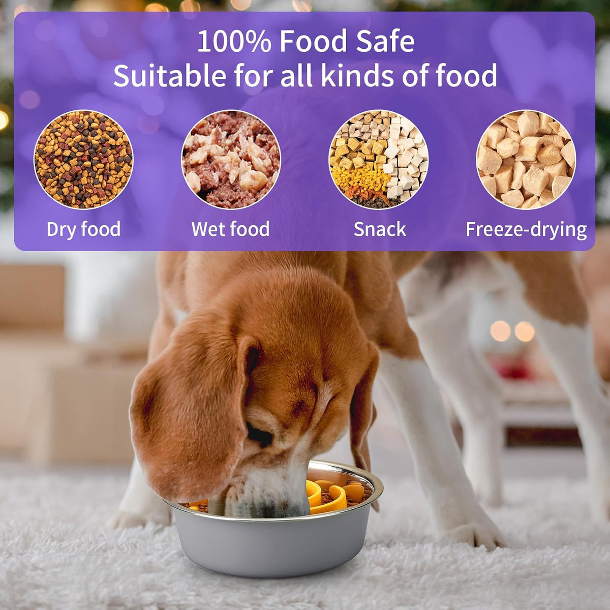 Slow Feeder Dog Bowls Insert - L / Yellow - image 4
