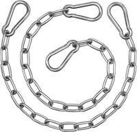 2 Pack Hanging Swing Chain with 4 Carabiners 25in, Swing Chairs - Silver / 25in×2pcs