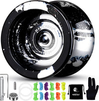 MAGICYOYO N11 Metal Yoyo Professional Responsive & Unresponsive Trick - N11 Black Silver