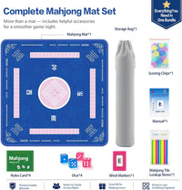 2F22E Mahjong Mat for Table 32.4" x 32.4" - Mjd-02-blue - image 2