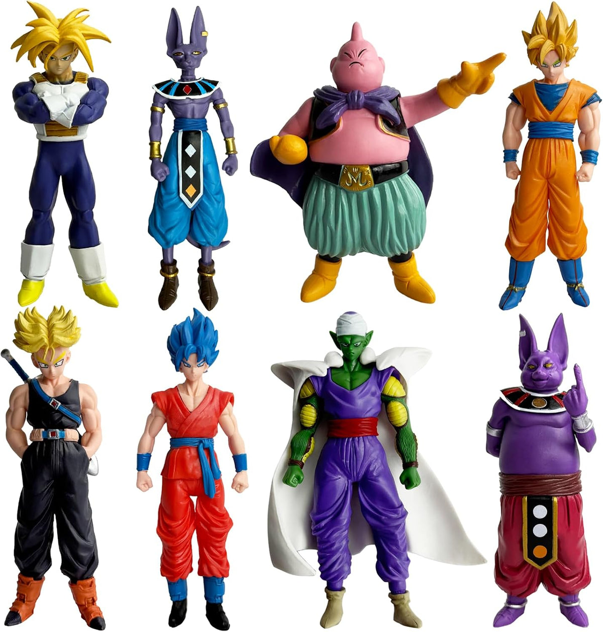 EAZZ 8 piece anime super hero action figures set, 7.8 inch warrior figurines