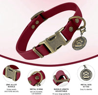 Wisedog Rubber Dog Collar with Quick Release, XS 8.5"-12" - Burgundy / XS(Collar:8.5"-12") - image 2