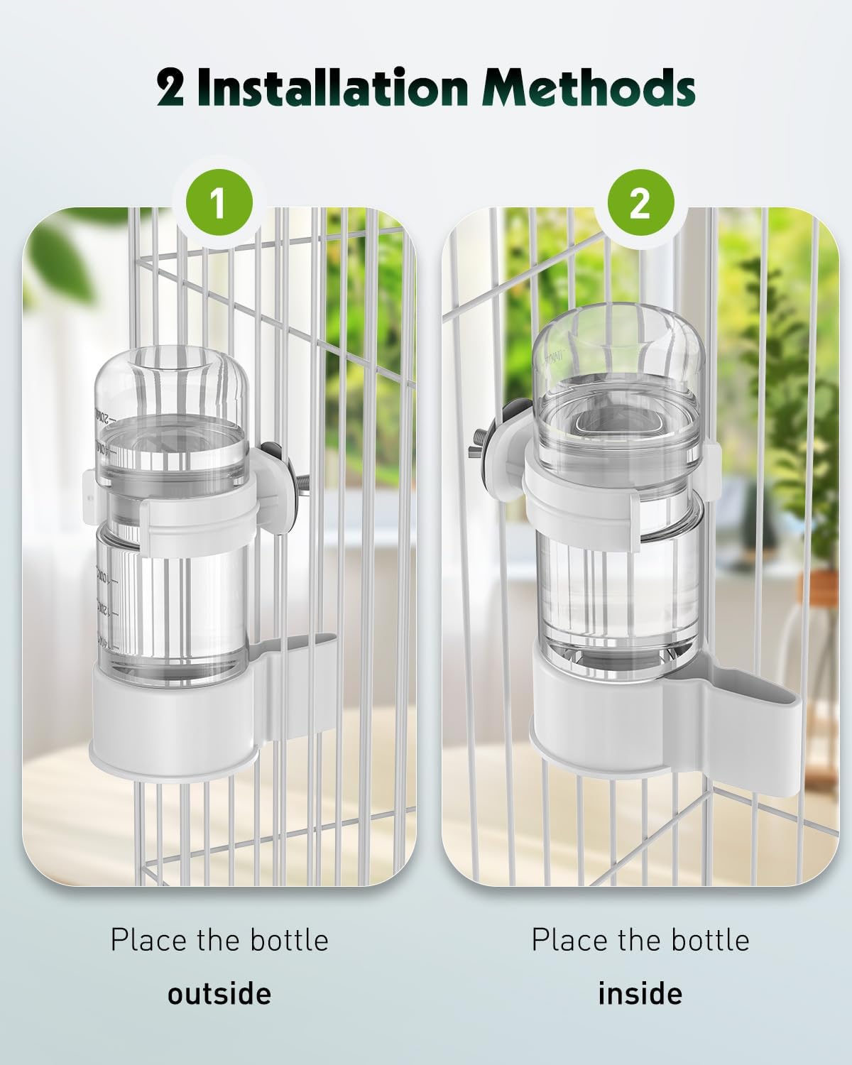 Pawfly 2 Pcs Bird Water Dispenser, Automatic Water Feeder - 2 PC / White - image 3