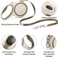 Segarty 26ft Dog Leash Retractable - Khaki / 16ft(up to 44 lbs) - image 3