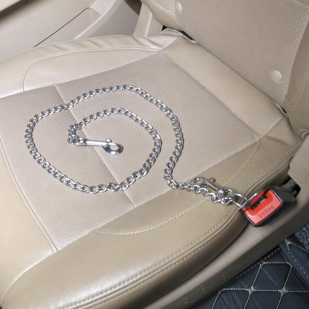 Stainless Steel No Chew Dog Car Seatbelt Pet Vehicle Safety Restraint - 25.5 inches - image 4
