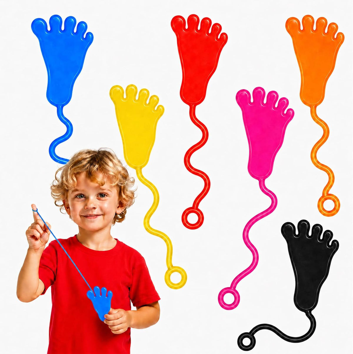 30 Pcs Sticky Spider Web Sticky Hands for Kids Bulk Halloween Party - Feet