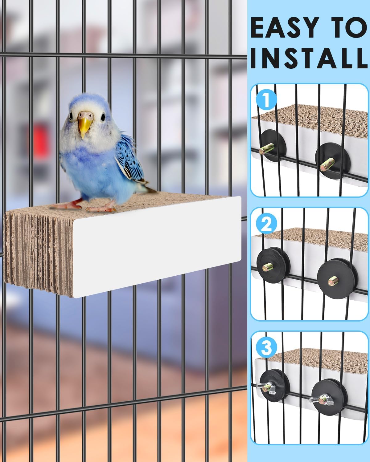 KATUMO Parrot Toys, 7.87 Inch Conure Shredder Foraging Chew Toys Bird Perch Stand Cardboard - S - image 3