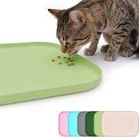 Non-Slip Silicone Dog Food Mat for Food and Water - 45 x 30 cm / Light Green