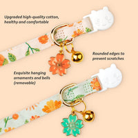 2 Pack Cotton Cat Collar Pink Strawberrie White Heart Cute Kitten - Beige&Green - image 2