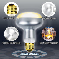 REPTI ZOO 2 Pack Heat Lamp 100W - Natural Basking Light Bulb 75W - image 4