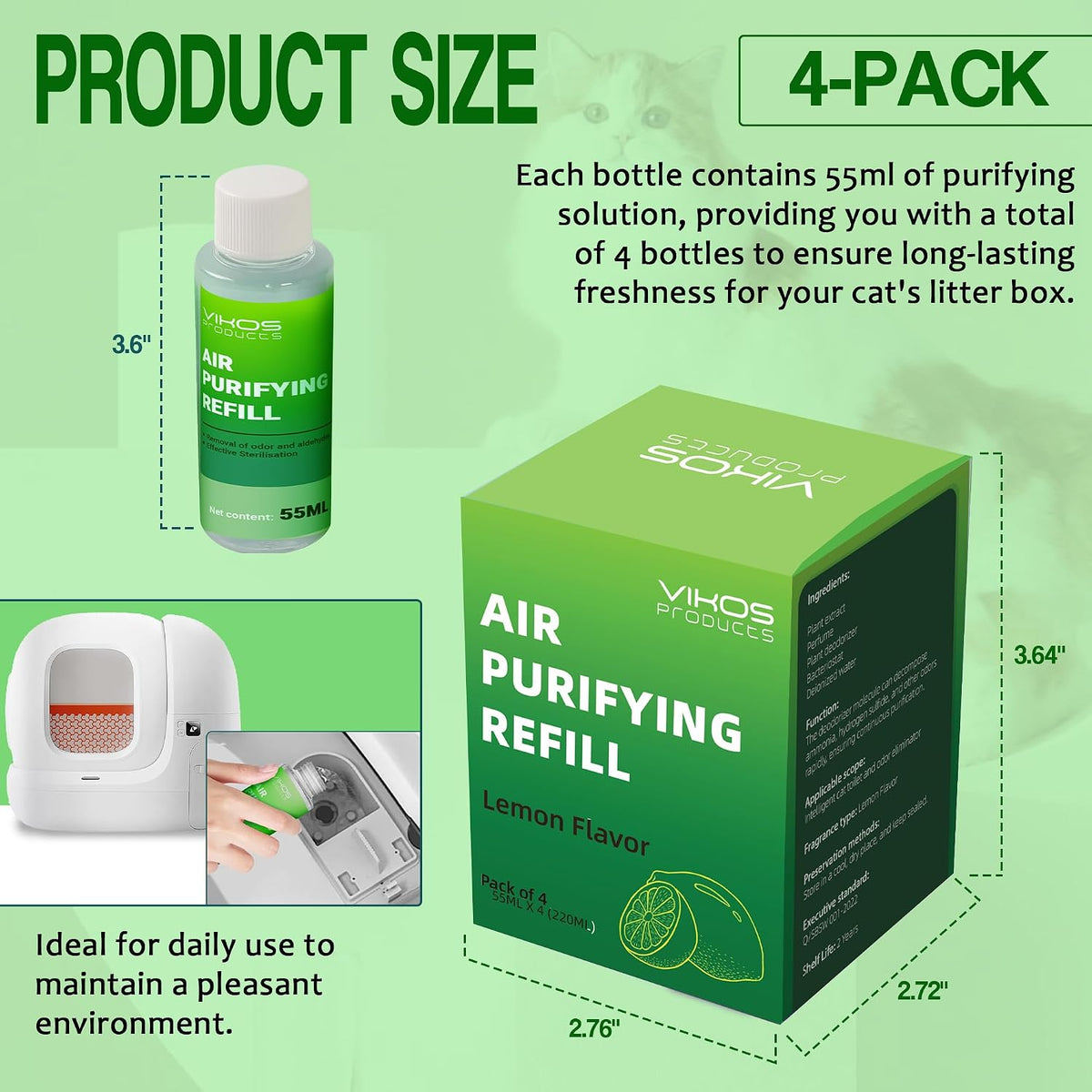 Cat Litter Deodorizer for PET-KIT PuraX PuraMax Self-Cleaning Litter - Lemon - image 2