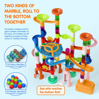 Ifollower Marble Run Kit, 110pcs Marble Maze Game Construction Building Toys for Kids, Marble Track - 135pcs - image 4