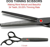 Professional Dog Grooming Scissors kit Black 5 in 1, Dog Shears for Grooming 6CR Premium Stainless Steel Grooming Scissors Kit for Dogs Cat Pet