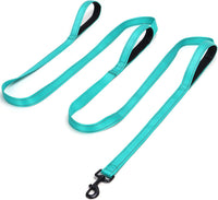 3 Handle Dog Leash 10FT Triple Handle Reflective Large Medium Dogs – Essentials for Dogs - Turquoise