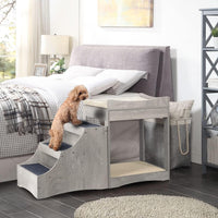 unipaws Pet Bunk Bed with Removable Step for Dog and Cat - Grey / Medium - image 3